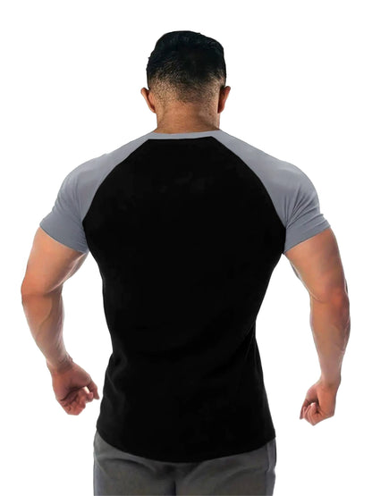 ICE Cotton Stretch Crew Neck Muscle Men's Body Shaping Short Sleeve