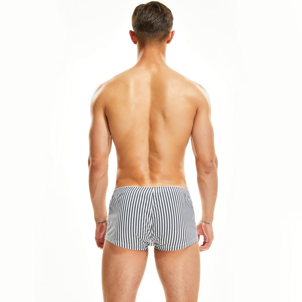 New Fashion Men Striped Boxers personality men's underwear comfortable breathable sexy boyshort