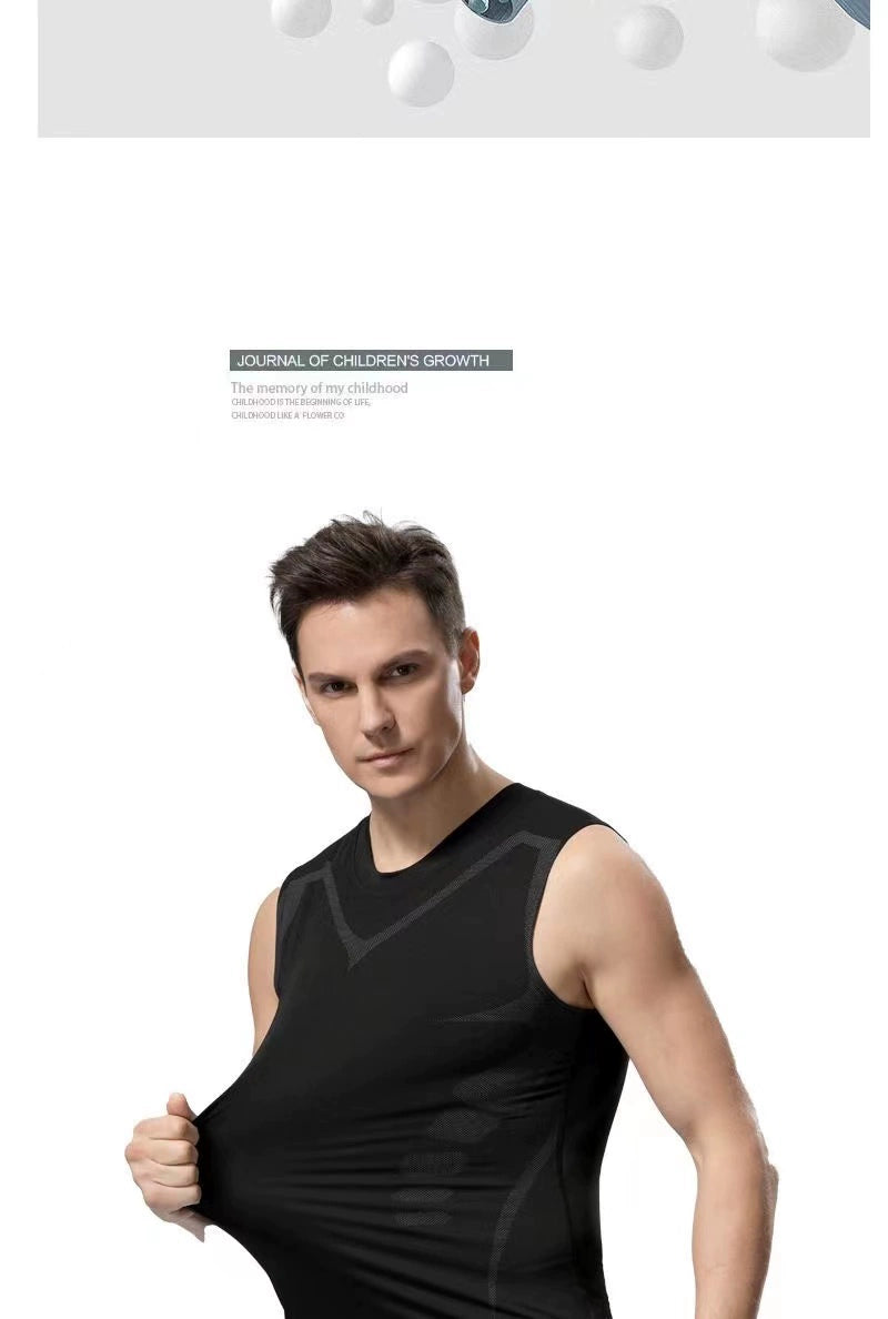 High Elastic Bodysuit Sleeveless Waistcoat Sweat Absorbing Sports Vest