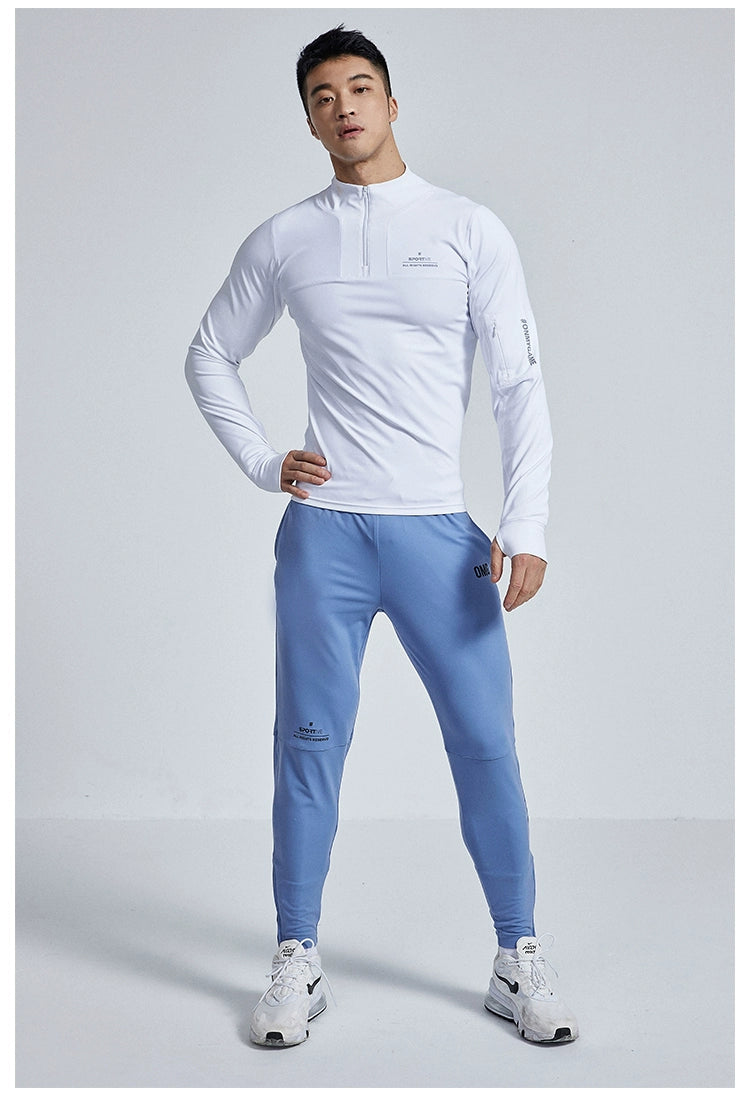 OMG Trendy Brand Long Sleeve Men's Splicing Breathable Tights