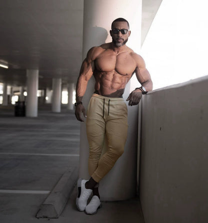 Sweatpants Muscle Men's Ankle Banded Cotton Thin Fitness Trousers