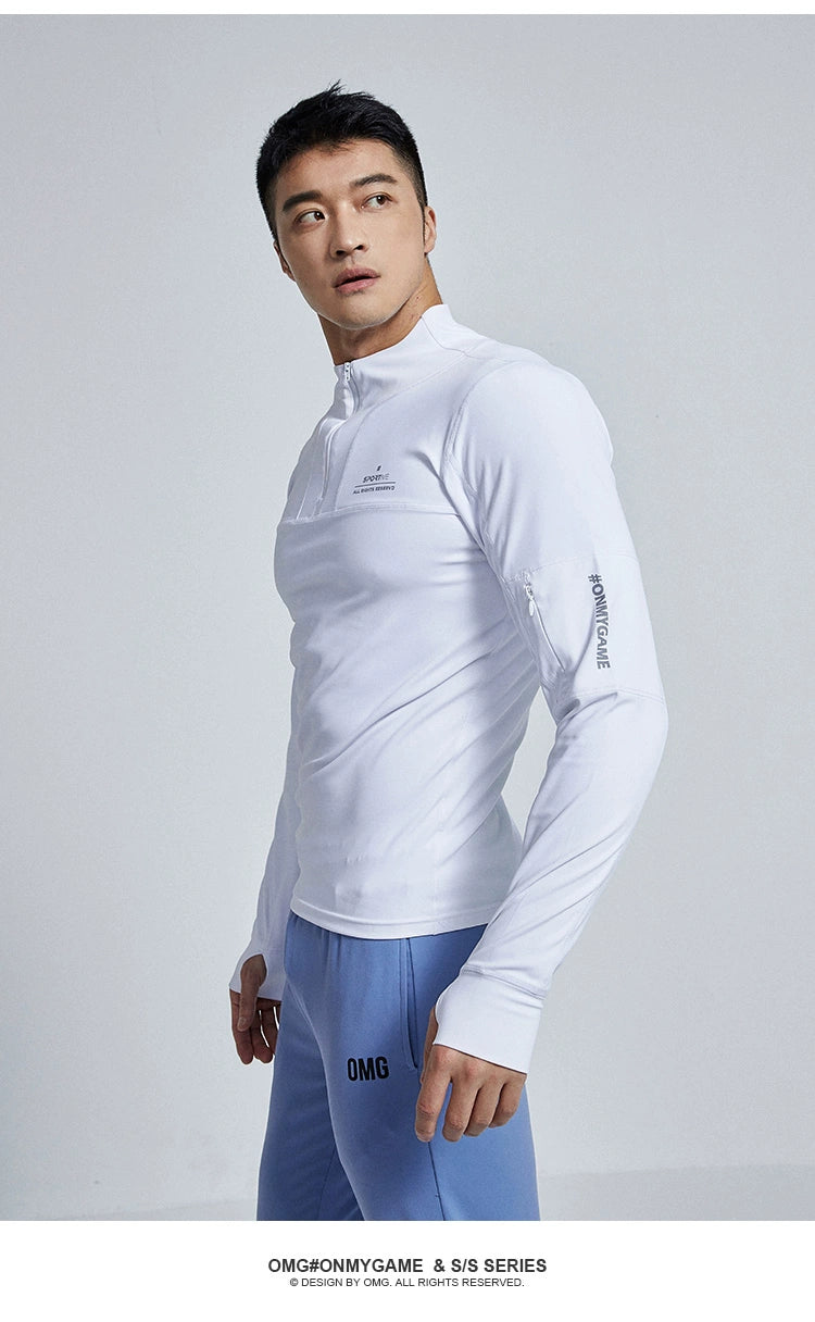 OMG Breathable Long Sleeves Bodysuit Men Sports T-shirt