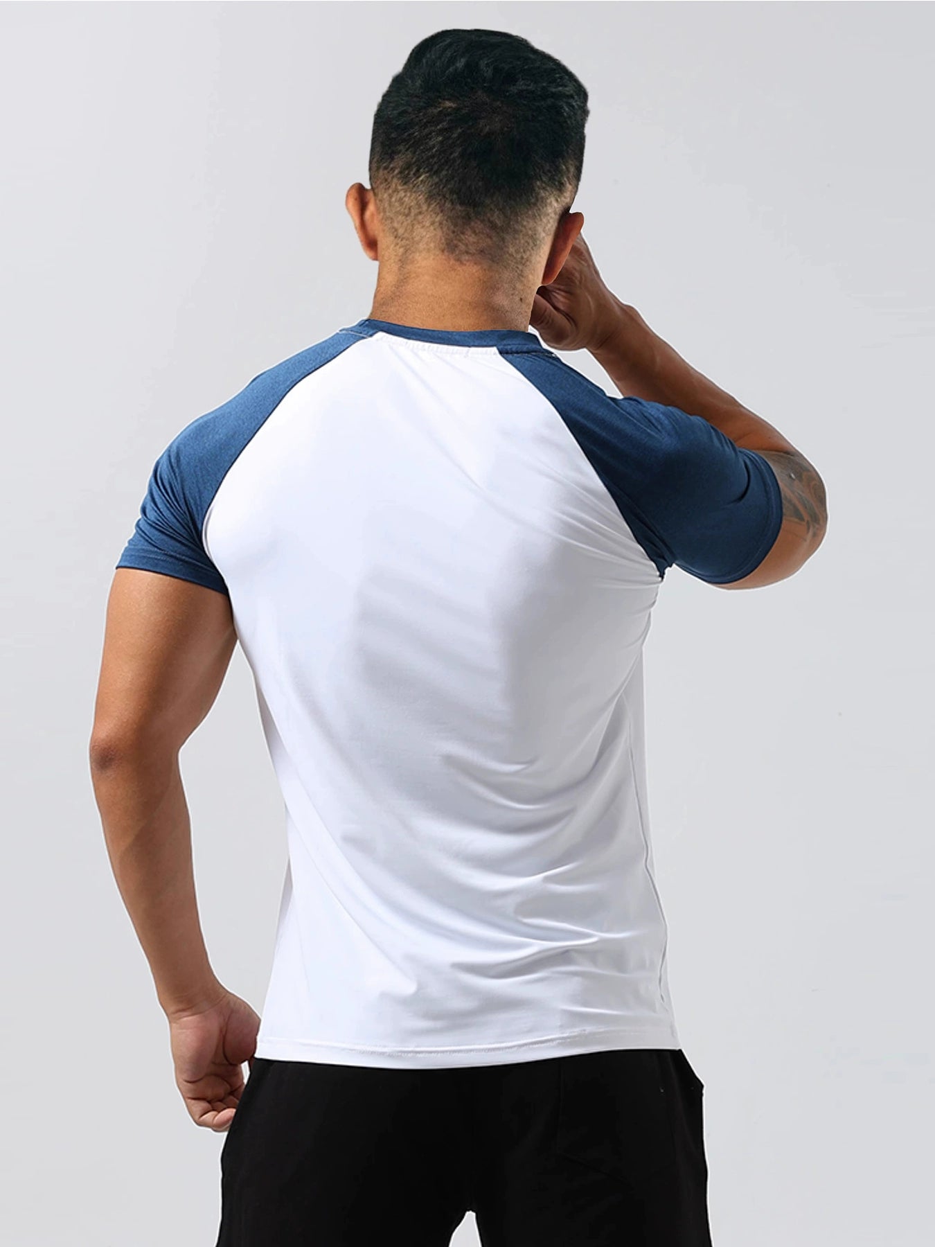 ICE Cotton Stretch Crew Neck Muscle Men's Body Shaping Short Sleeve