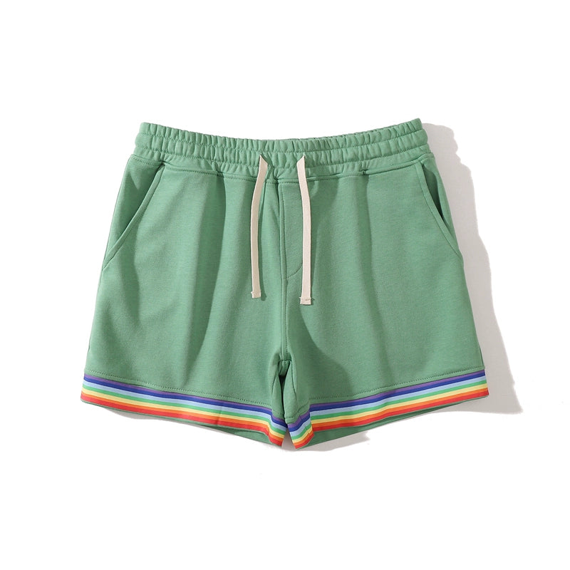 High-Grade Rainbow Ribbon Leisure Training Sports Shorts