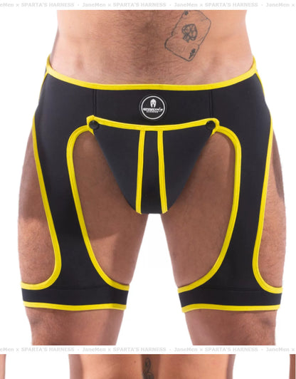 Sparta's Harness Men's Classic Sexy Sexy Detachable Pouch Comfortable Hip-Revealing Slim-Fit Half-Length Pants