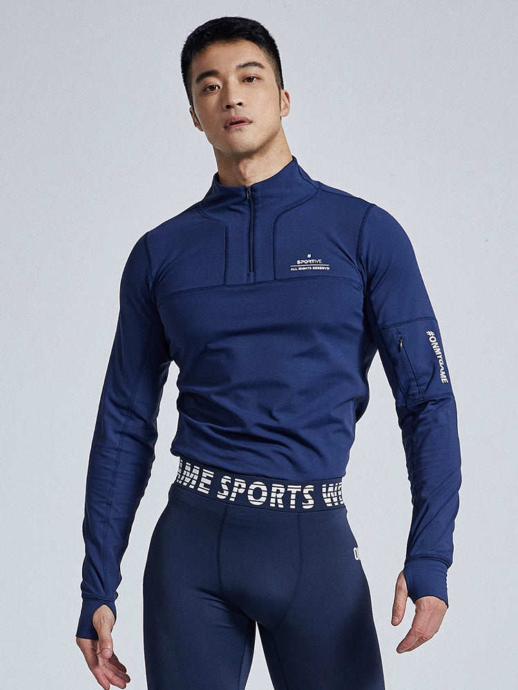 OMG Trendy Brand Long Sleeve Men's Splicing Breathable Tights