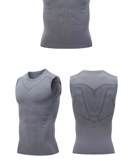 High Elastic Bodysuit Sleeveless Waistcoat Sweat Absorbing Sports Vest