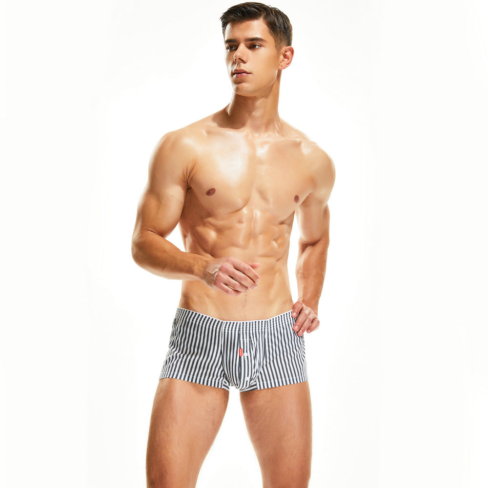 New Fashion Men Striped Boxers personality men's underwear comfortable breathable sexy boyshort