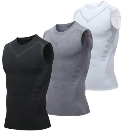 High Elastic Bodysuit Sleeveless Waistcoat Sweat Absorbing Sports Vest