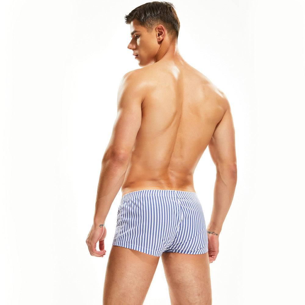 New Fashion Men Striped Boxers personality men's underwear comfortable breathable sexy boyshort