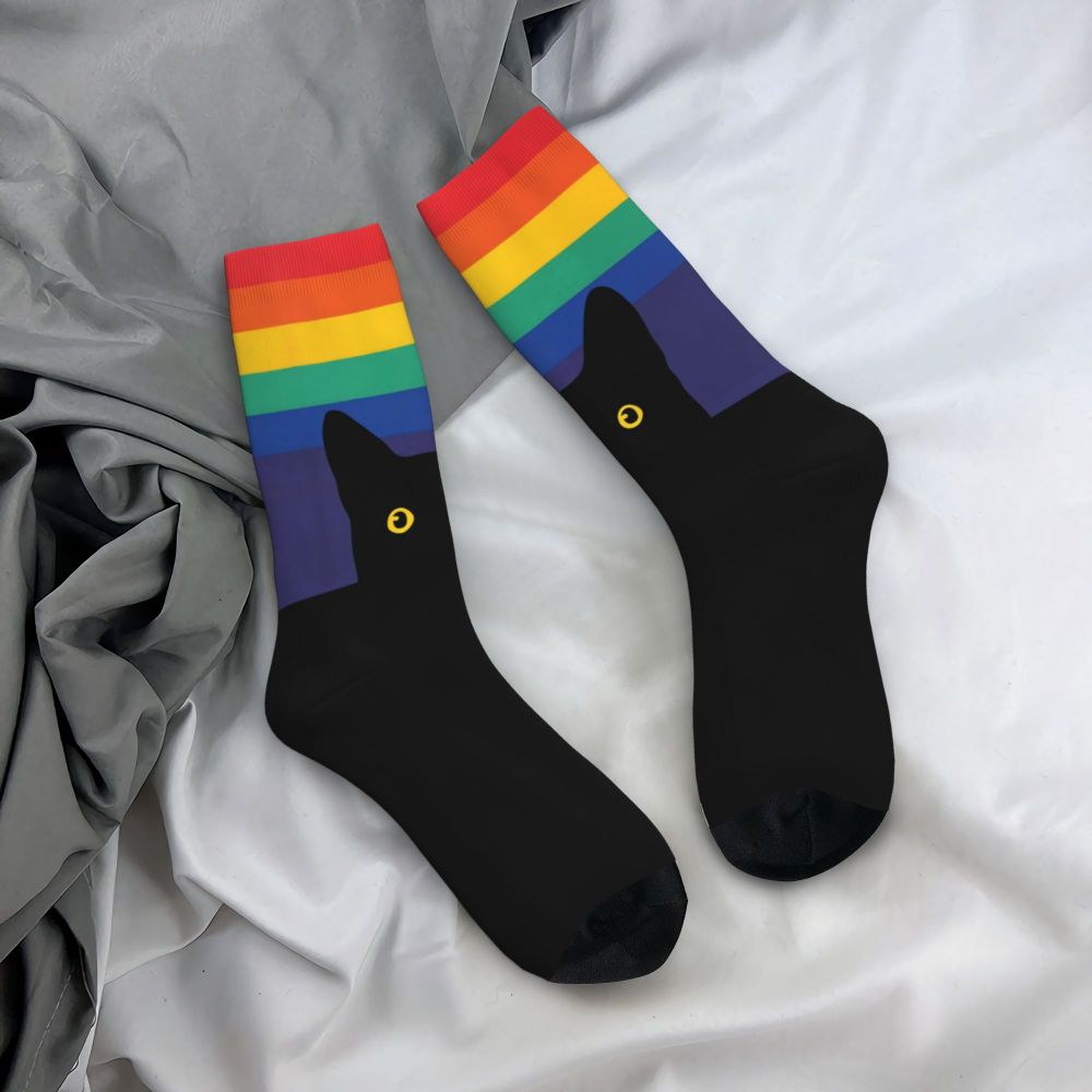 Gay Bear Paw Flag GLBT Mens Crew Socks Unisex Fun LGBT Lesbian Spring Summer Autumn Winter Dress Socks