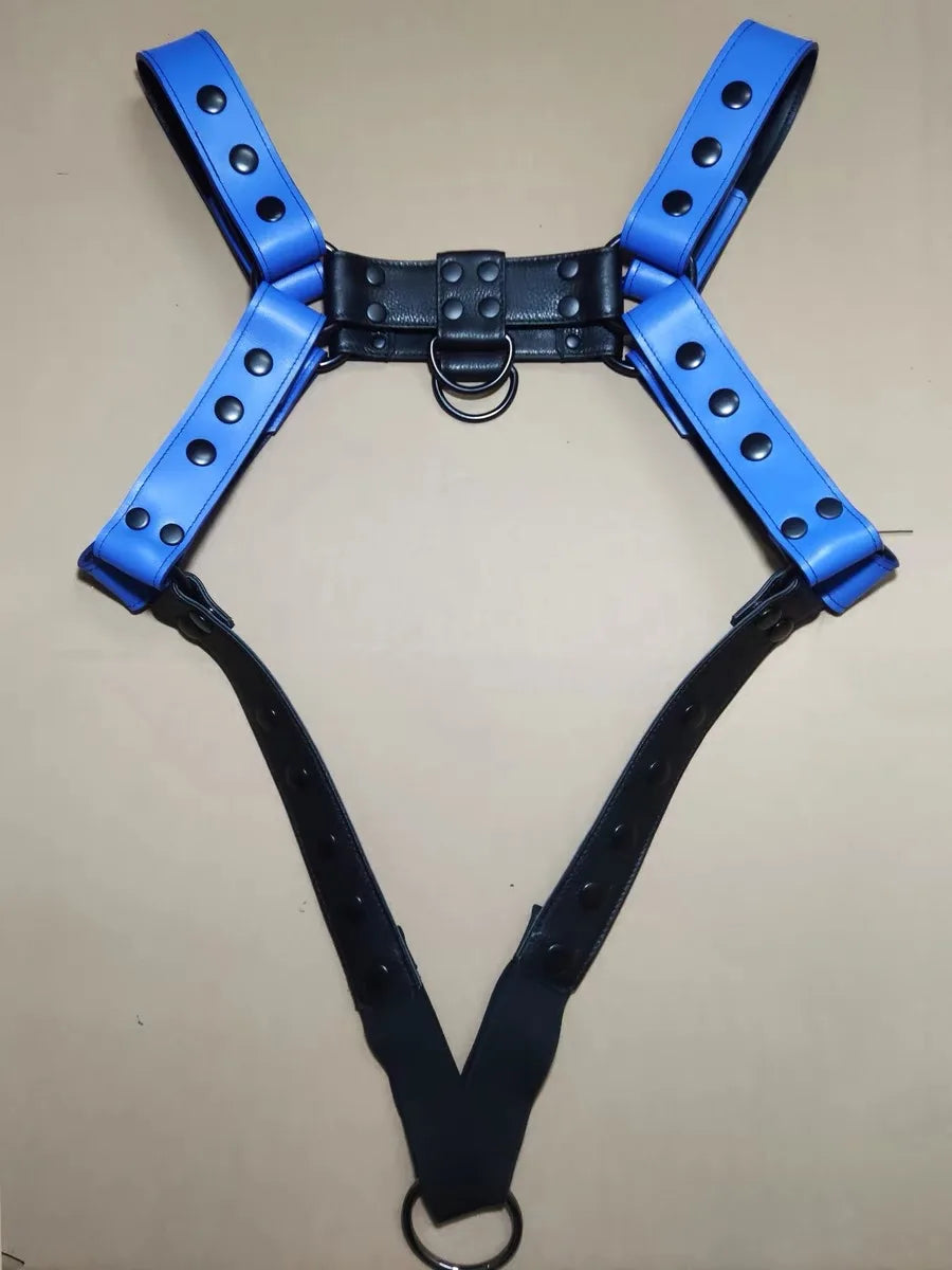 Harness Mens fetish Leather BDSM Bondage Sissy men lingeries Body Gays Hombre Stage Nighclubwear Shoulder Belt Sexual Body Chest