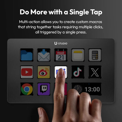 Ulanzi Stream Deck D200 Studio Controller 13 Macro Keys Trigger Actions in OBS Twitch YouTube and More for Mac PC Livestreaming