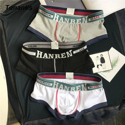 3PCs/Set Men Underwear Boxer Shorts Men's Panties Cotton Boxer Men Young Personality Underpants Breathable Comfort Male Boxers