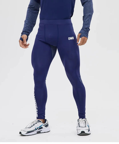 Blue Men's Tight Fitness Running Pants Leggings Plus Size Training Joggers Clothing Sweat Trousers