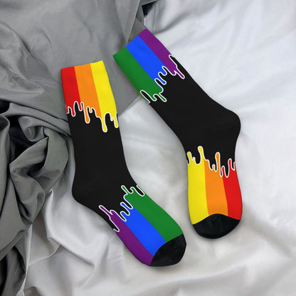 Gay Bear Paw Flag GLBT Mens Crew Socks Unisex Fun LGBT Lesbian Spring Summer Autumn Winter Dress Socks