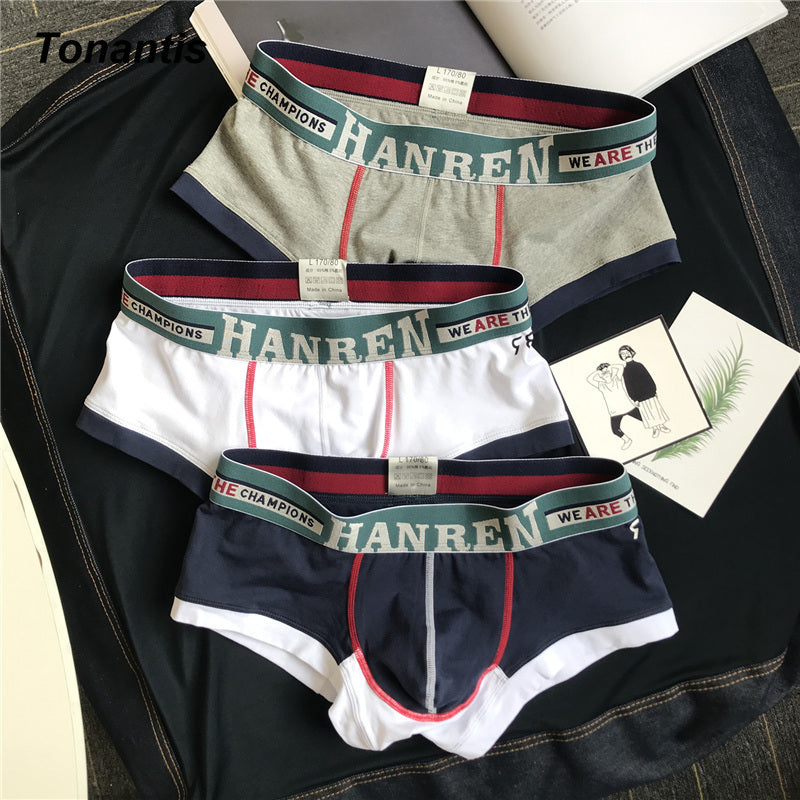 3PCs/Set Men Underwear Boxer Shorts Men's Panties Cotton Boxer Men Young Personality Underpants Breathable Comfort Male Boxers