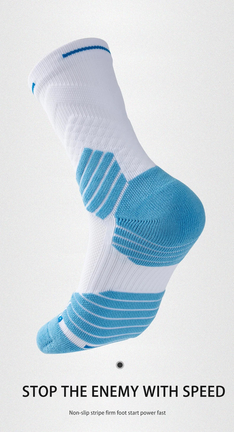 4 Pairs/Lot Professional Basketball Socks Breathable Men Mid-Tube Socks White Sports Socks Towel Bottom Men Basketball Socks