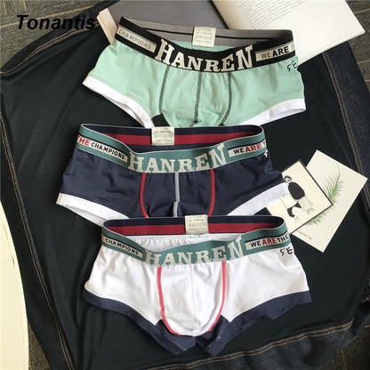 3PCs/Set Men Underwear Boxer Shorts Men's Panties Cotton Boxer Men Young Personality Underpants Breathable Comfort Male Boxers