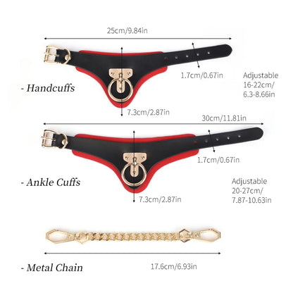 BLACKWOLF Genuine Leather Handcuffs and Anklecuffs Bondage Toys for Couples Bdsm Toy Luxurious Quality for Sex Adult Games