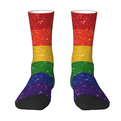 Gay Bear Paw Flag GLBT Mens Crew Socks Unisex Fun LGBT Lesbian Spring Summer Autumn Winter Dress Socks