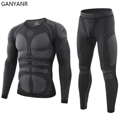 GANYANR Running Set Men leggings Clothing Sweatshirt gym suit Football basketball Soccer Tracksuit Sportswear Yoga shorts tights