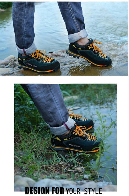 Fashion Waterproof Hiking Shoes Men's Climbing Shoes Anti-collision Fashion Outdoor Casual Lace-up Sneakers