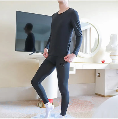 Quick Drying Thermal Underwear Men Thin Summer Ice Silk Boys High Elastic Lingerie Perspective Tight Silky and Slippery Bottomed