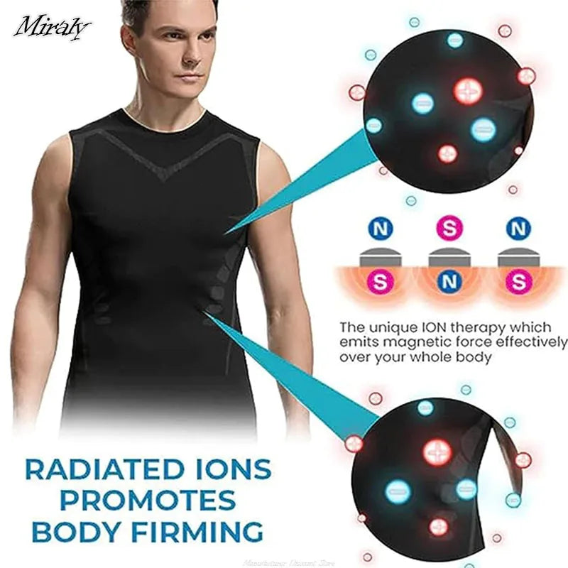 Summer Cool Men Shaping Vest Sleeveless Shirt Tight Compression Shapewear Shirts Tank Tops Body Shaper Breathable Ice Silk Vest