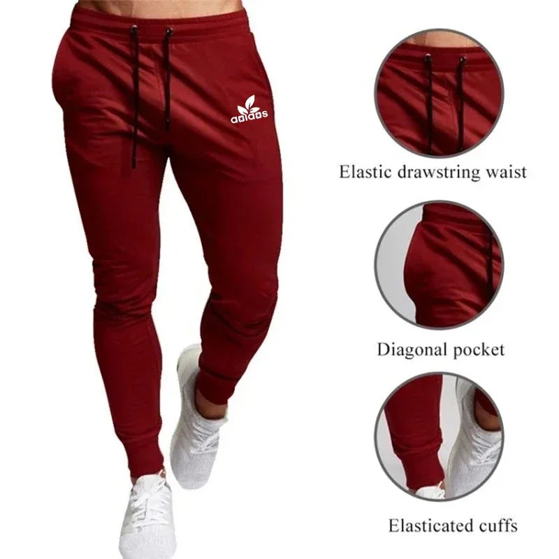 Casual pants men's jogging sweatpants large size elastic waist sports casual trousers loose fitness clothes autumn thin style