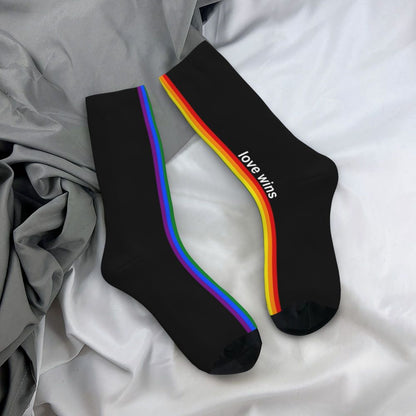 Gay Bear Paw Flag GLBT Mens Crew Socks Unisex Fun LGBT Lesbian Spring Summer Autumn Winter Dress Socks