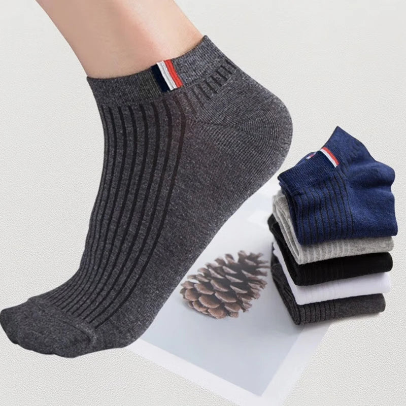 5/1Pairs Men Sports Boat Socks Spring Summer Cotton Sock Breathable Deodorant Short Sock Business Casual Ankle Sock Male Sox