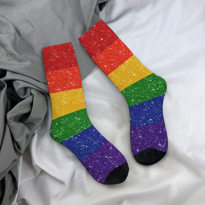 Gay Bear Paw Flag GLBT Mens Crew Socks Unisex Fun LGBT Lesbian Spring Summer Autumn Winter Dress Socks