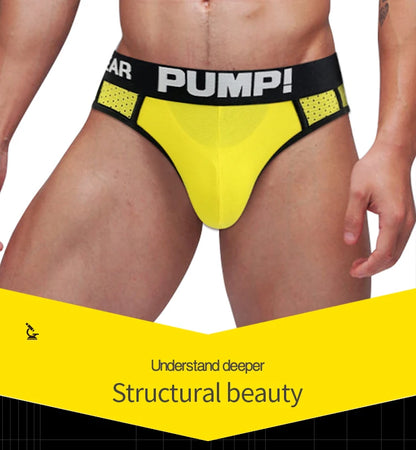 Mens Sexy Underwear Mesh Breathable Bikini Jockstraps Briefs Gay Sissy Panties Underpants Under Wear Calzoncillos Hombre