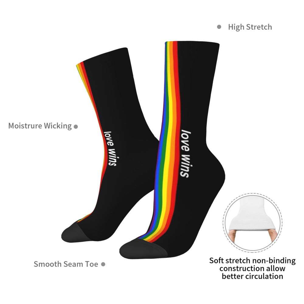 Gay Bear Paw Flag GLBT Mens Crew Socks Unisex Fun LGBT Lesbian Spring Summer Autumn Winter Dress Socks