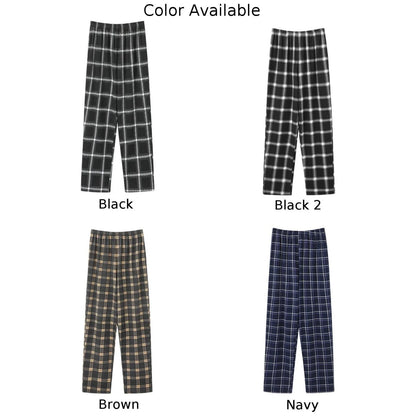 Mens Cotton Flannel Plaid Pajama Sleep Pants Lounge Bottoms Trousers Nightwear Comfort Men Winter Warm Long John