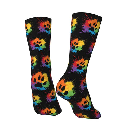 Gay Bear Paw Flag GLBT Mens Crew Socks Unisex Fun LGBT Lesbian Spring Summer Autumn Winter Dress Socks