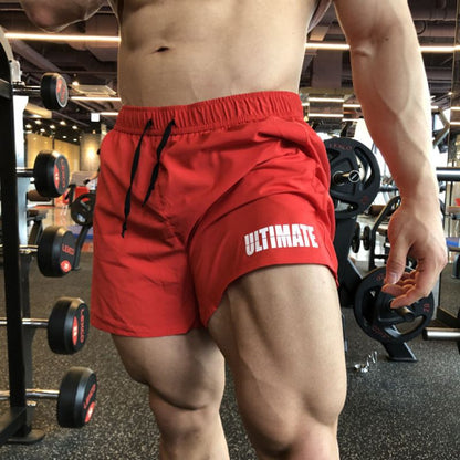 Sports Fitness Shorts Brother Three Quarter Pants Quick Dry Breathable Elastic Muscle Men Weight Dog Squat Plus Size M-3XL