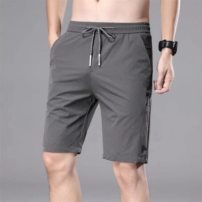 Summer Men Invisible Zipper Open Crotch Shorts Sports Casual Black Plus Size Loose Pants Trousers