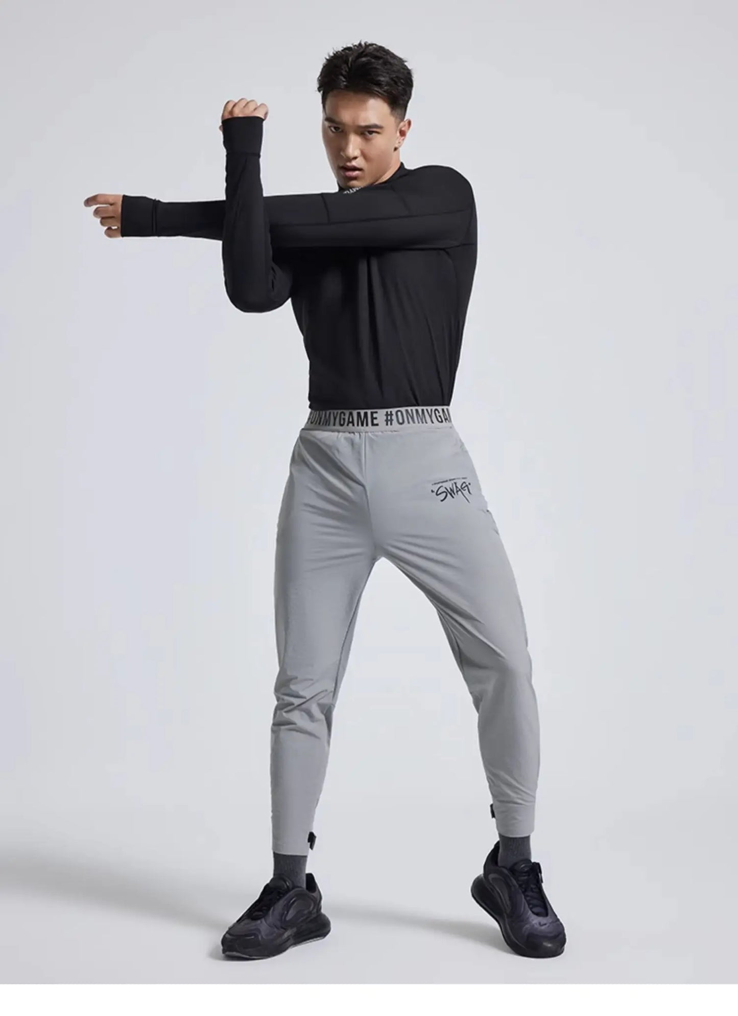 Men's Sports Fitness Long Sleeve Top Zipper neck Streetwear