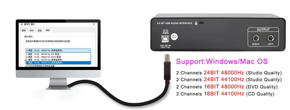 FREEBOSS PC Recording Sound Card Drive Free 5 Channels DIR Monitor Computer External Audio Interface Guitar ASIO4ALL Mac OS UC26