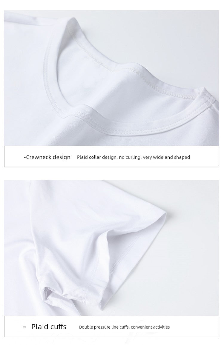 Leak-Picking Pure White Ice Silk Thin Quick-Drying Bottoming Short Sleeve