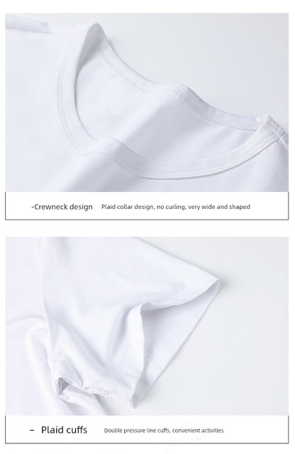 Leak-Picking Pure White Ice Silk Thin Quick-Drying Bottoming Short Sleeve