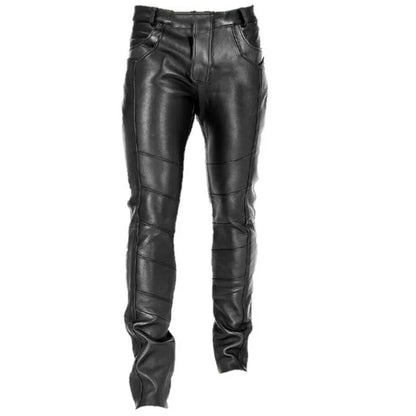 Men's Goth Steampunk Pu Leather Pant Black Motorcycle Rock Roll Slim Legging Pants Plus Size