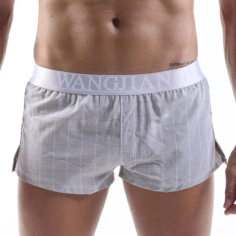 Men Cotton Boxers Shorts Loose Multicolor Male Plaid Underwear Homewear Comfortable Arrow Pants