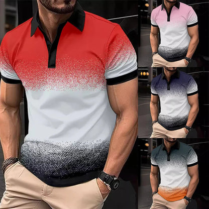 Mens Casual Short Sleeve Tops Button V-Neck Muscle Fitness Workout Blouse Tee