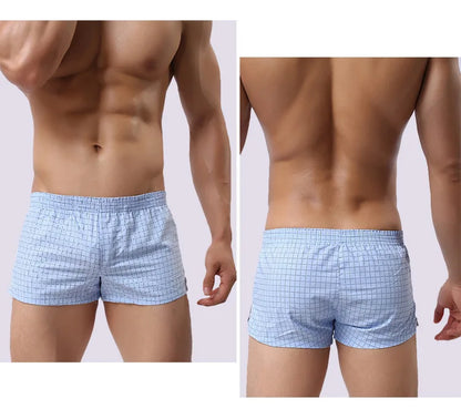 Men's and Women's Cotton Arrow Pants Soft Comfortable Home Shorts Plaid Homewear Loose Lounge Wear Summer Panties Cuecas