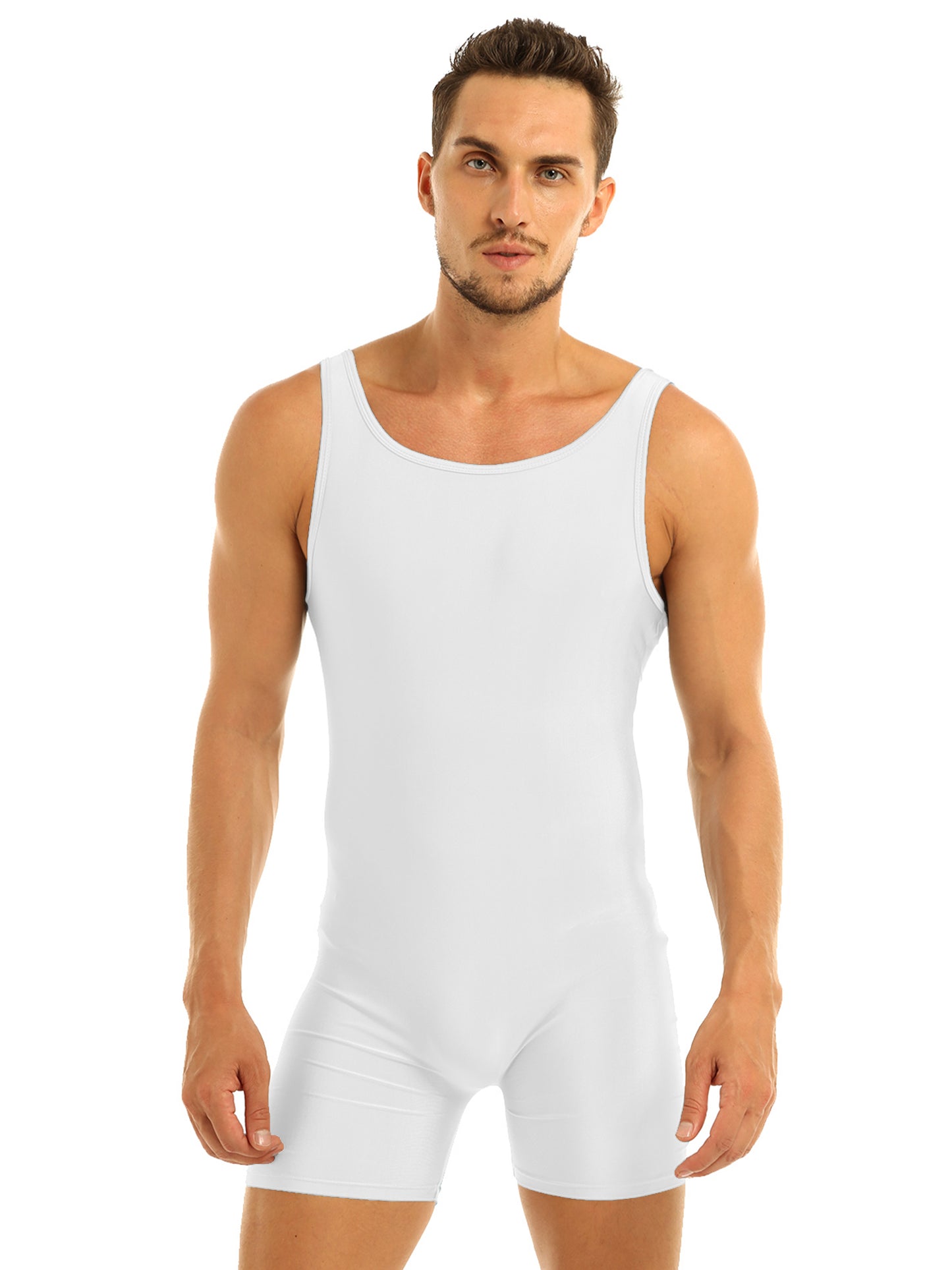 Men's Gymnastics Leotard Swimsuit Sports Body Swim Bodysuit Bodystocking Swimwear Swimming Bathing Suit Unitard Under Clothes