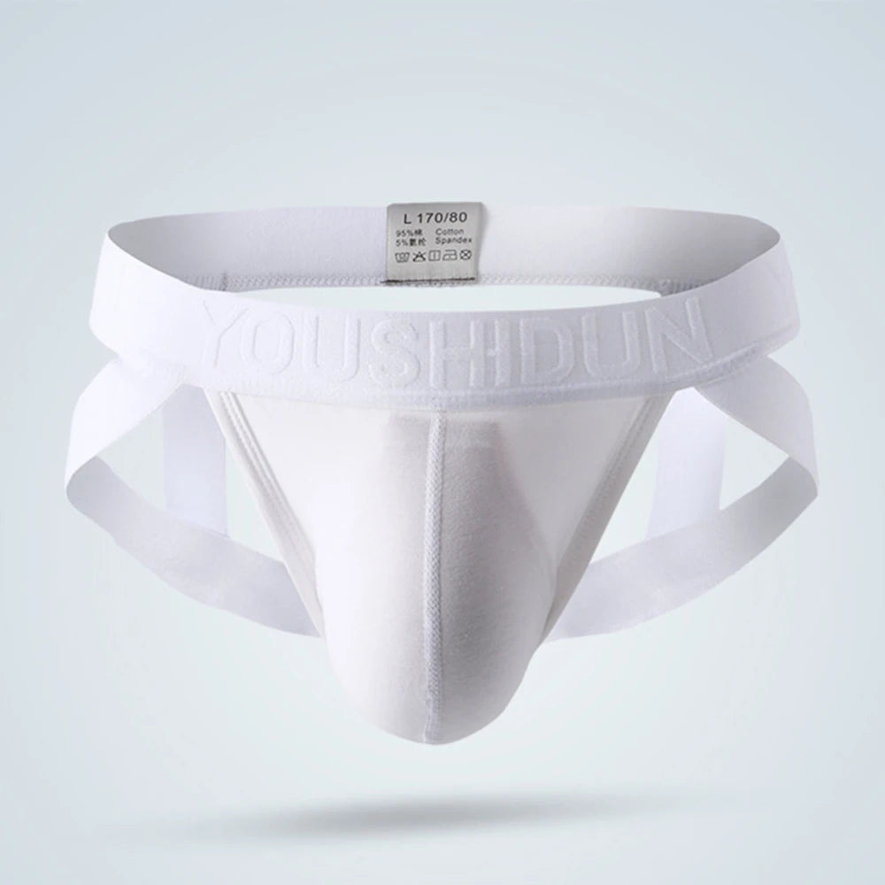 Men's Low Rise Thong Jock Strap Convex Pouch