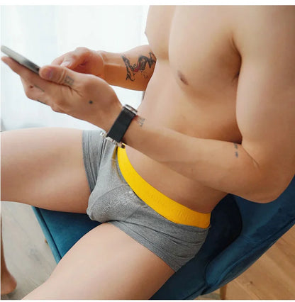 Men's underwear boxer shorts Pure cotton low waist sexy youth comfortable breathable U convex simple white boxer shorts